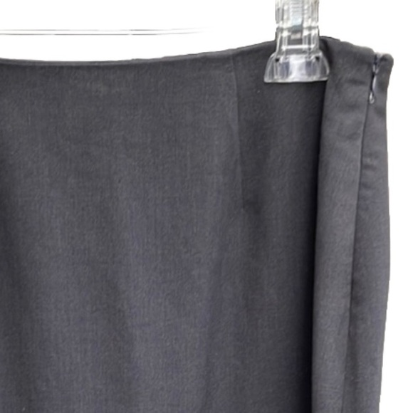 Ann Taylor Gray Polyester Blend Midi Skirt with Mini Pleat Hem - Picture 5 of 6